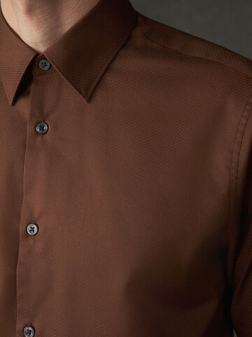 Next Regular fit Button Up Shirt in Brown
