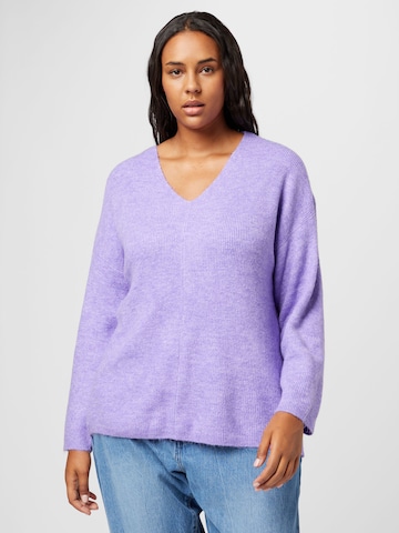 Vero Moda Curve - Pullover 'Lefile' em roxo: frente