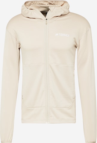 ADIDAS TERREX Athletic Fleece Jacket 'Xperior Light Fleece ' in Beige: front