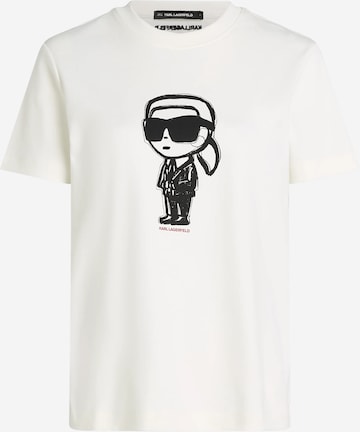 balta Karl Lagerfeld Marškinėliai: priekis