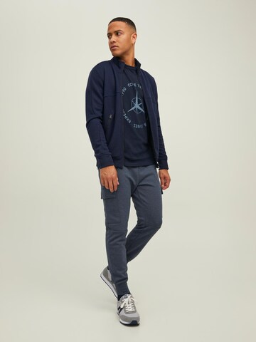 JACK & JONES Tapered Cargobroek 'Gordon' in Blauw