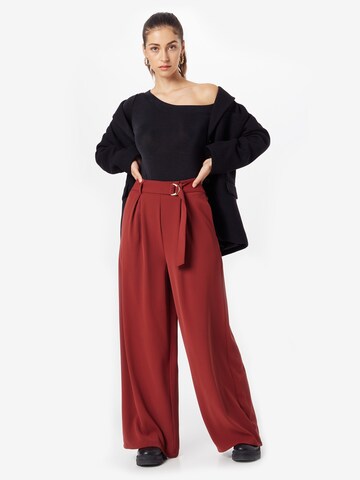 Wide leg Pantaloni con pieghe 'Gina' di ABOUT YOU in rosso