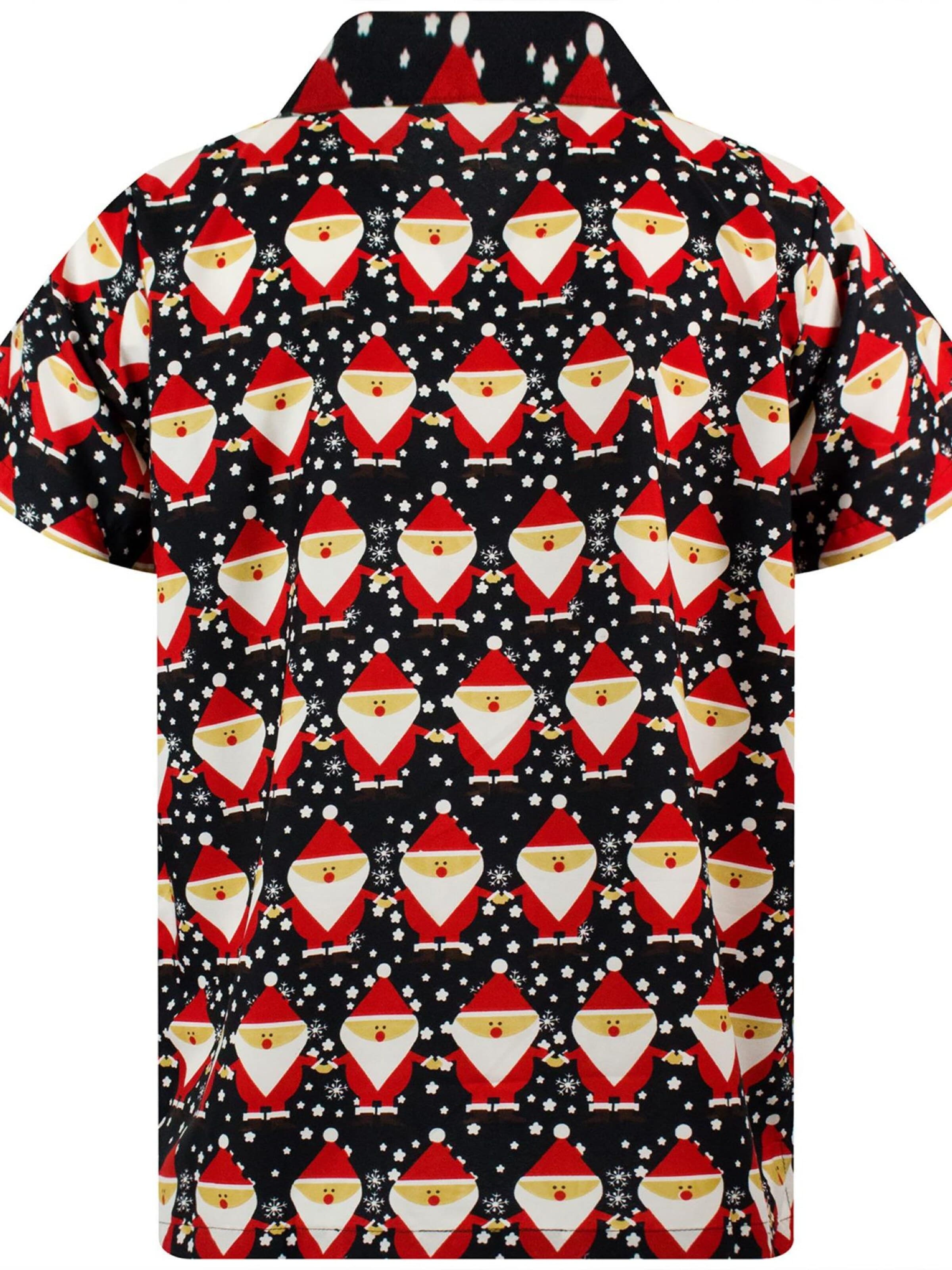King Kameha Regular Fit Hemd 'Christmas Santa Allover'‌‌‌‌ in Schwarz