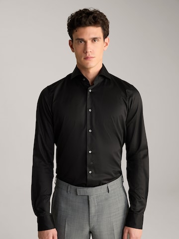 JOOP! Slim fit Button Up Shirt in Black: front