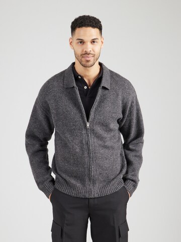 JACK & JONES Gebreid vest 'JPRCCFOX' in Grijs: voorkant