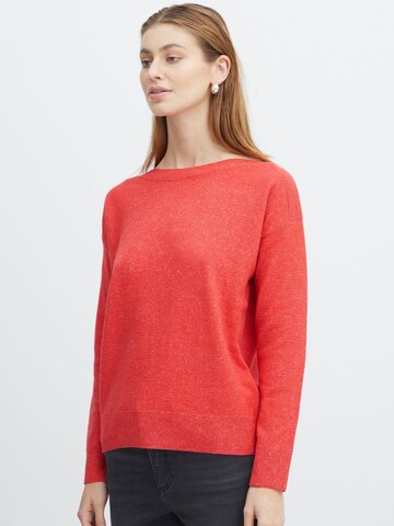 Pull-over 'Alpa' ICHI en rouge : devant