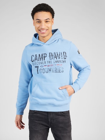 Sweat-shirt CAMP DAVID en bleu : devant