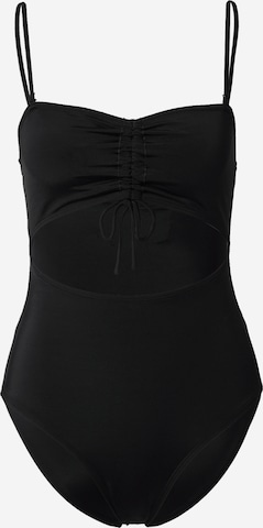 Monki Bustier Badeanzug in Schwarz: predná strana