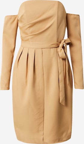 Robe 'Bardot' Chi Chi London en marron : devant