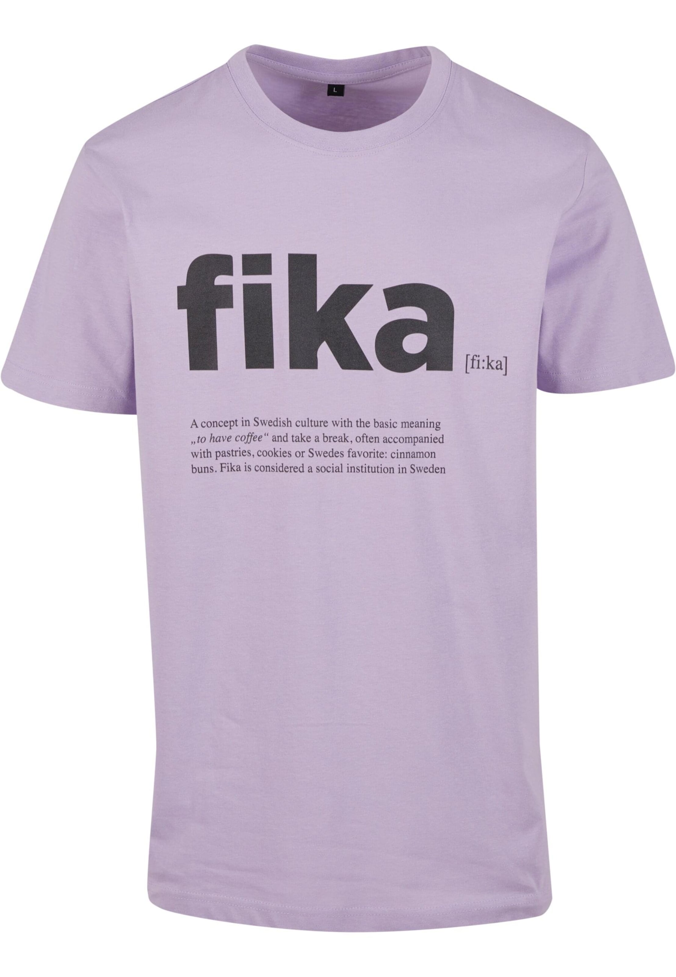 Mister Tee Tričko 'Fika Definition' – fialová: přední strana