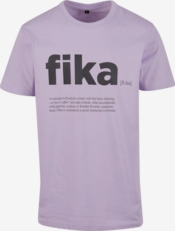 T-Shirt 'Fika Definition' Mister Tee en violet : devant