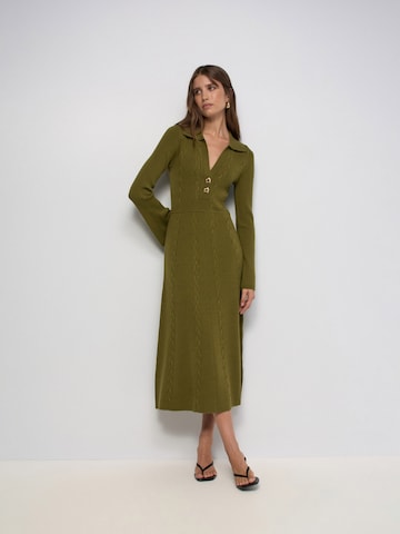 Salsa Jeans Gebreide jurk in Groen: voorkant