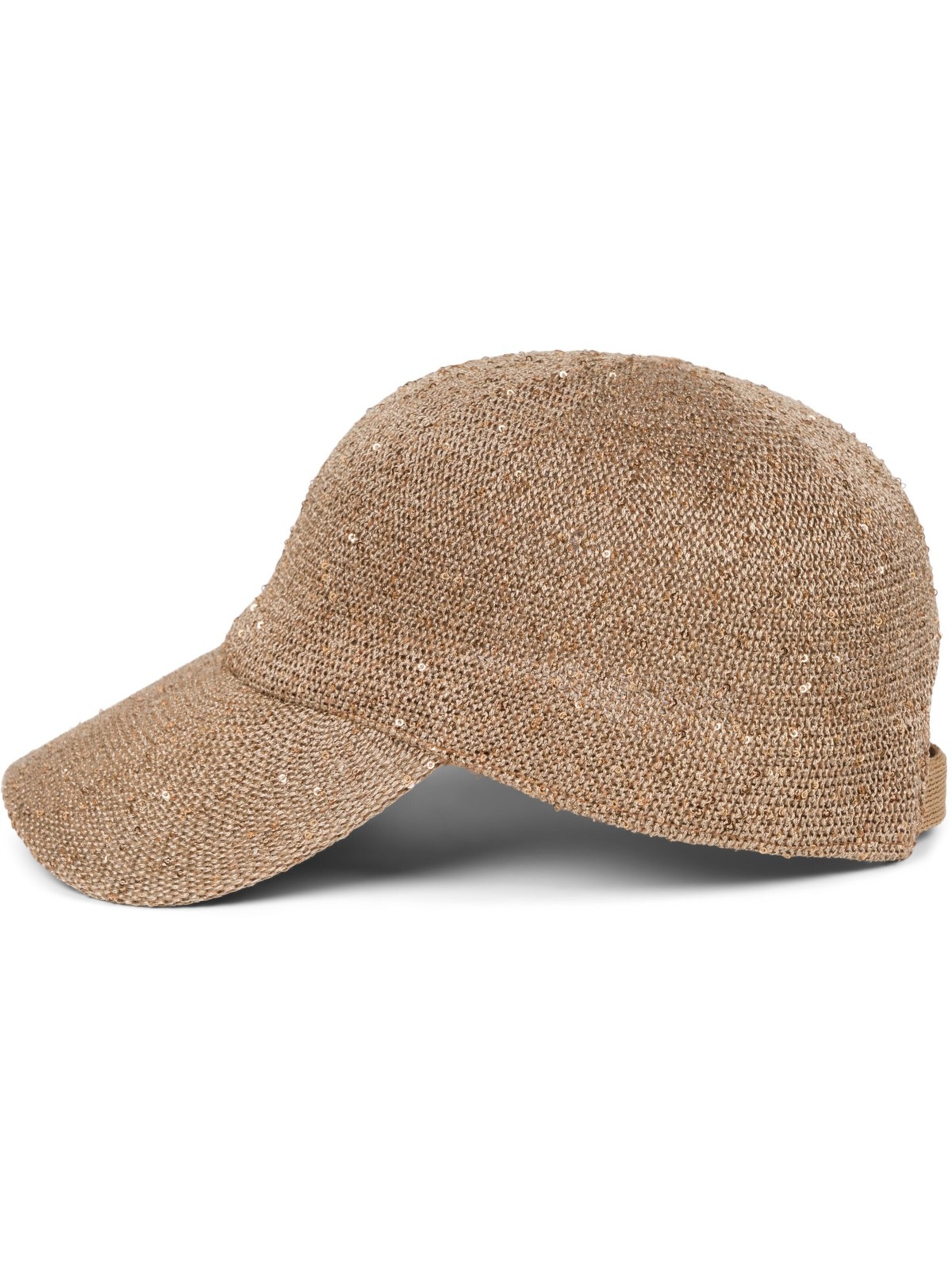 styleBREAKER Cap 'Gewebtes Baseball Cap Pailletten' in Brown