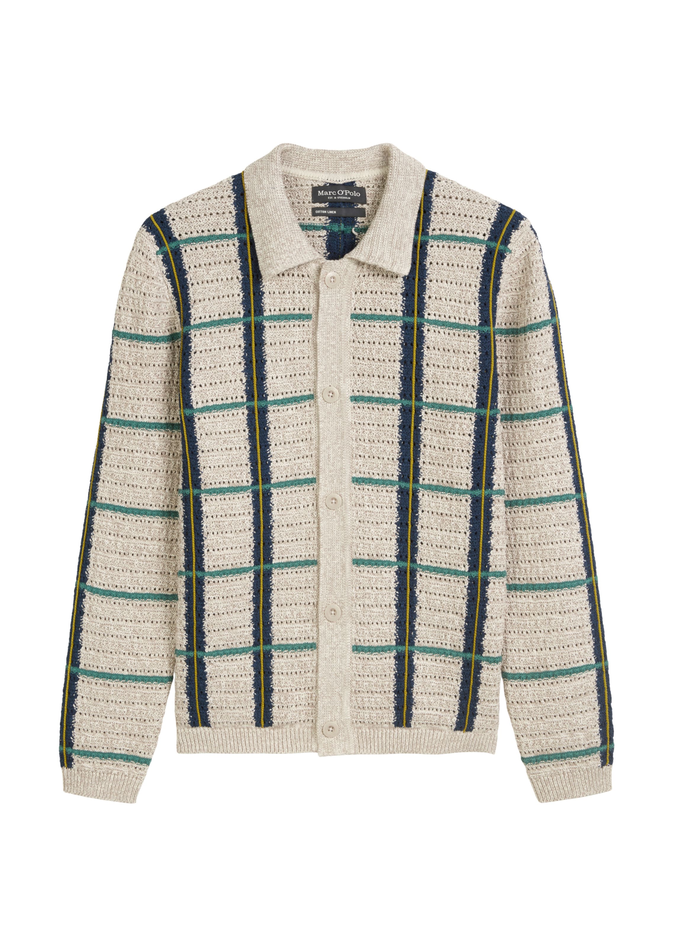 Marc O'Polo Knit Cardigan in Light blue / Light grey / Khaki, Item view