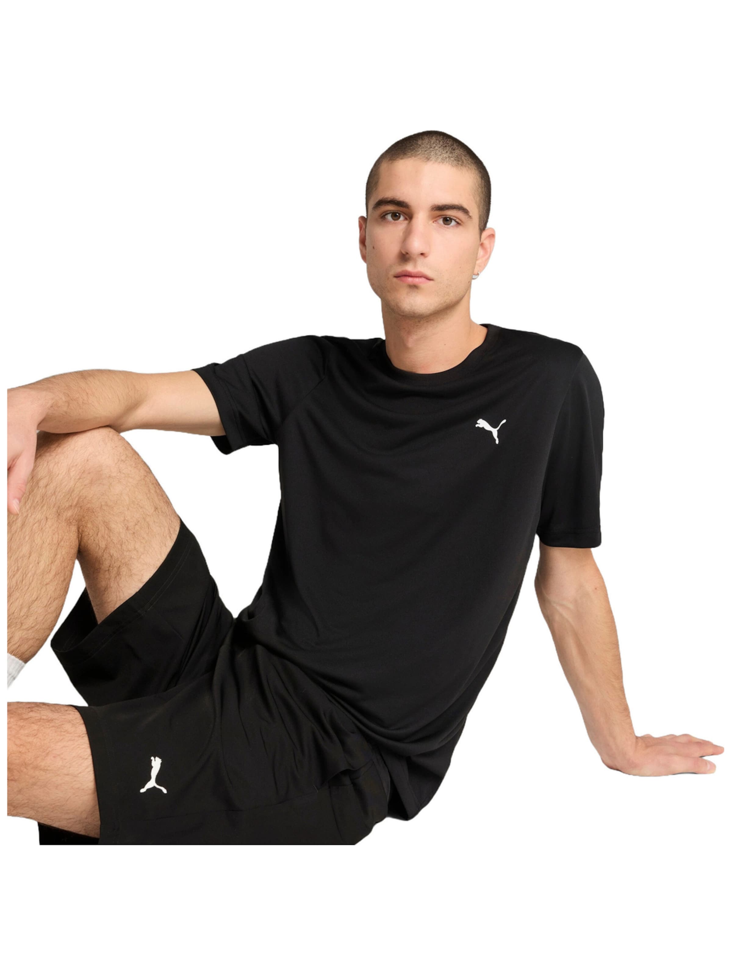 PUMA Shirt 'Puma Ess Small Logo Poly Tee'‌‌‌‌‌‌‌‌‌‌ in Schwarz: Vorderseite