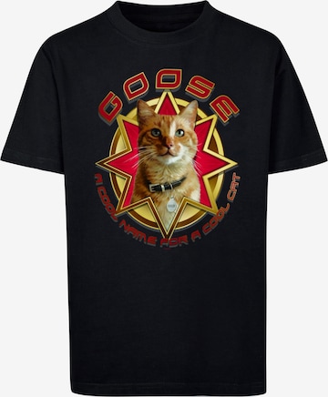 ABSOLUTE CULT Shirt 'Captain Marvel - Movie Goose Cool Cat' in Black: front