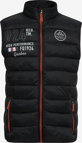 FQ1924 Bodywarmer 'Arved' in Zwart: voorkant