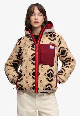 Superdry & Co Флисовая куртка в Бежевый: спереди
