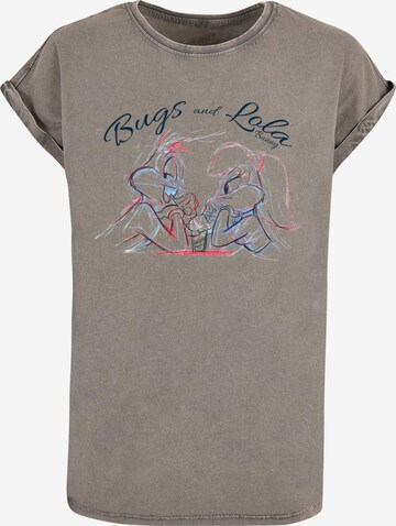 ABSOLUTE CULT Shirt 'Looney Tunes - Bugs and Lola Sketch' in Grey: front