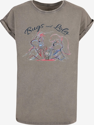ABSOLUTE CULT T-Shirt 'Looney Tunes - Bugs and Lola Sketch' in Grau: predná strana