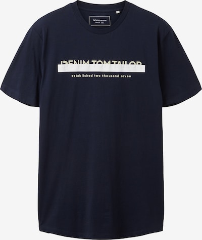 XXL dydžio Marškinėliai iš TOM TAILOR DENIM, spalva – kremo / tamsiai mėlyna / balta, Prekių apžvalga