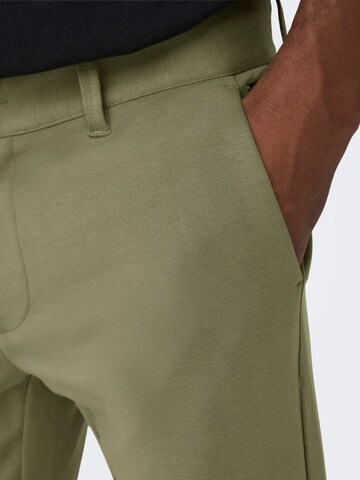 Only & Sons Úzky strih Chino nohavice 'Mark' - Zelená