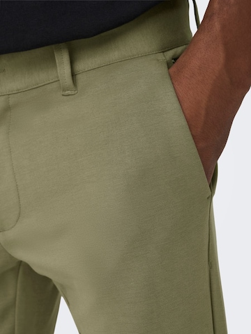 Only & Sons Liibuv Chino-püksid 'Mark', värv roheline