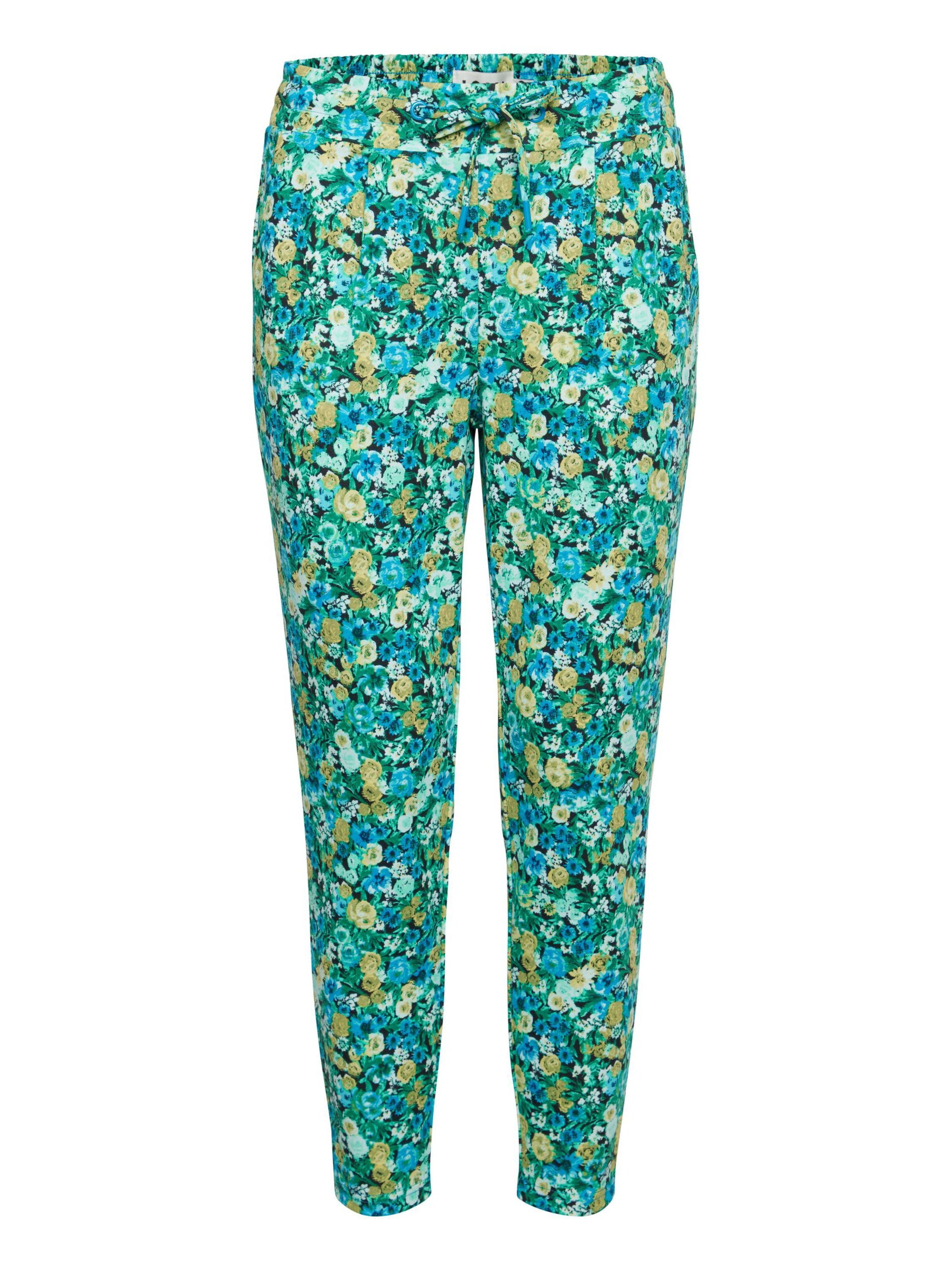 ICHI Tapered Broek 'IHKate' in Groen: voorkant
