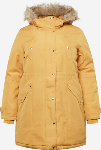 Vero Moda Curve Winter Parka 'Trok' in Yellow: front