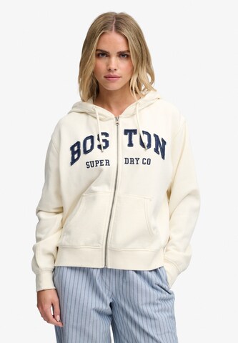 Superdry & Co Sweatjacke in Weiß: Vorderseite