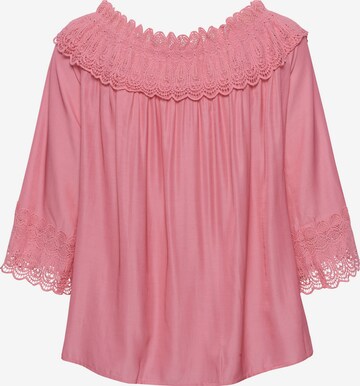 Cream Blouse 'Bea' in Roze