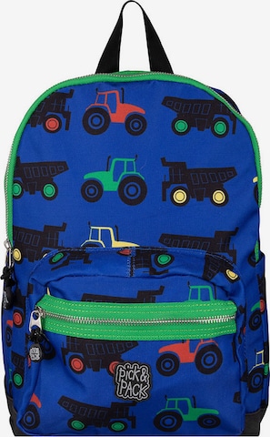 Pick & Pack Backpack 'Tractor' in Blue: front