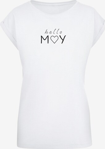 Merchcode T-Shirt 'Spring - Hello May' in Weiß: predná strana