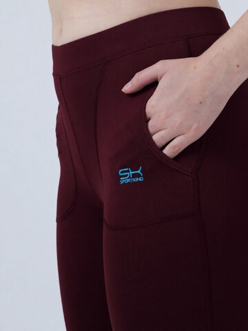 Skinny Leggings '3/4-Leggings' di SPORTKIND in rosso