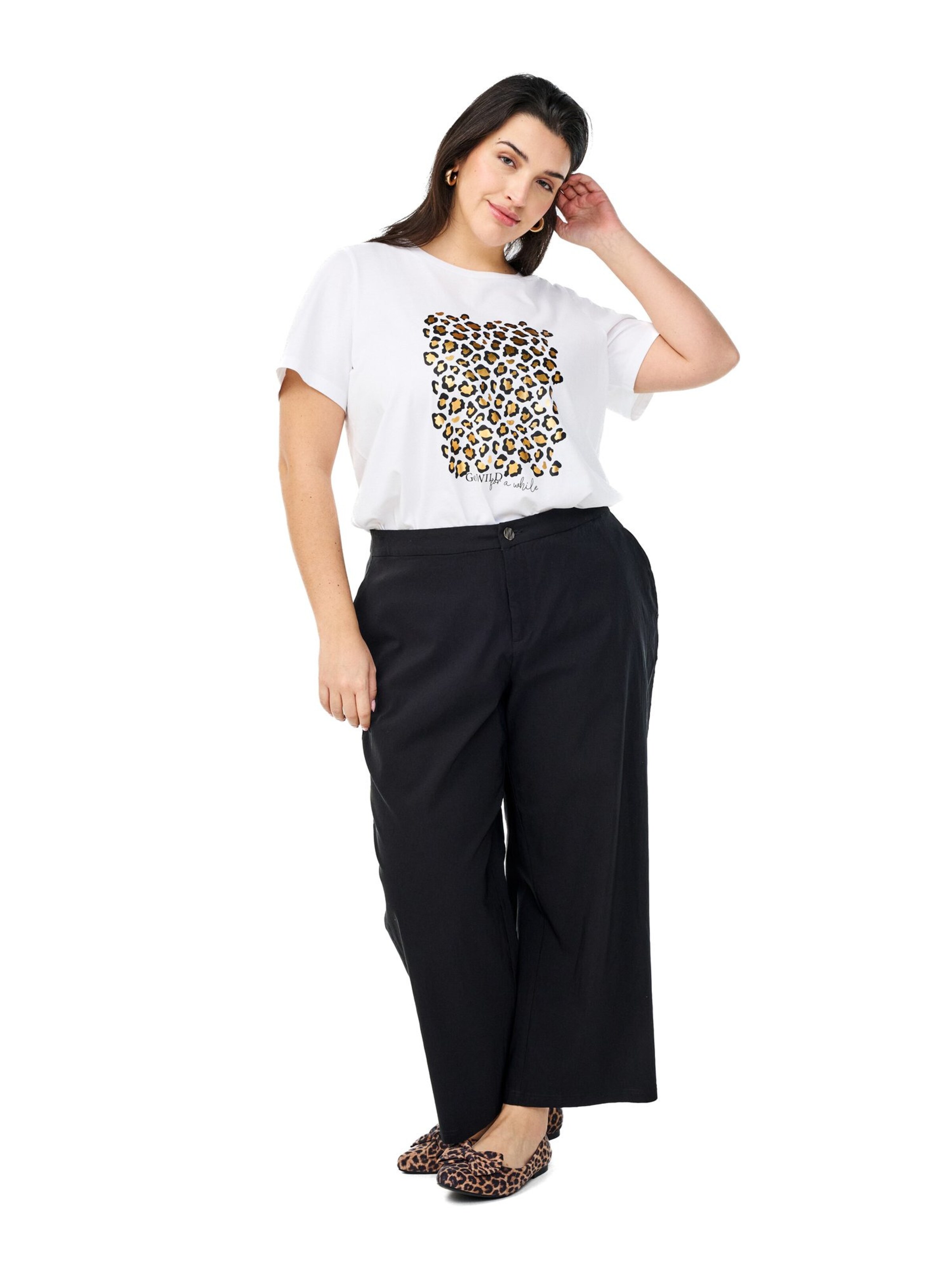 Zizzi Wide leg Trousers 'JEVA' in Black