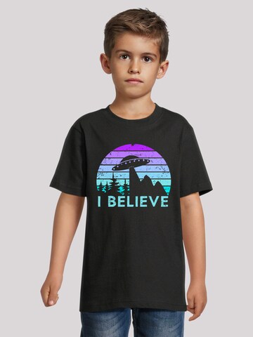 F4NT4STIC Shirt 'I Believe UFO' in Zwart: voorkant