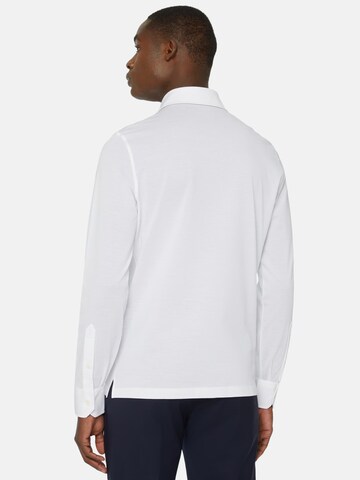 Boggi Milano Slim fit Button Up Shirt 'Filo Di Scozia' in White