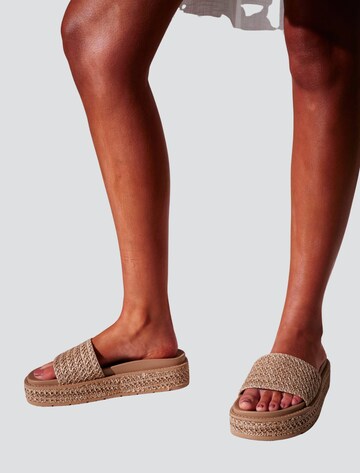 Mule 'Raffia' South Beach en beige