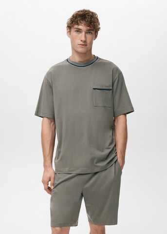 MANGO MAN Short Pajamas in Green: front