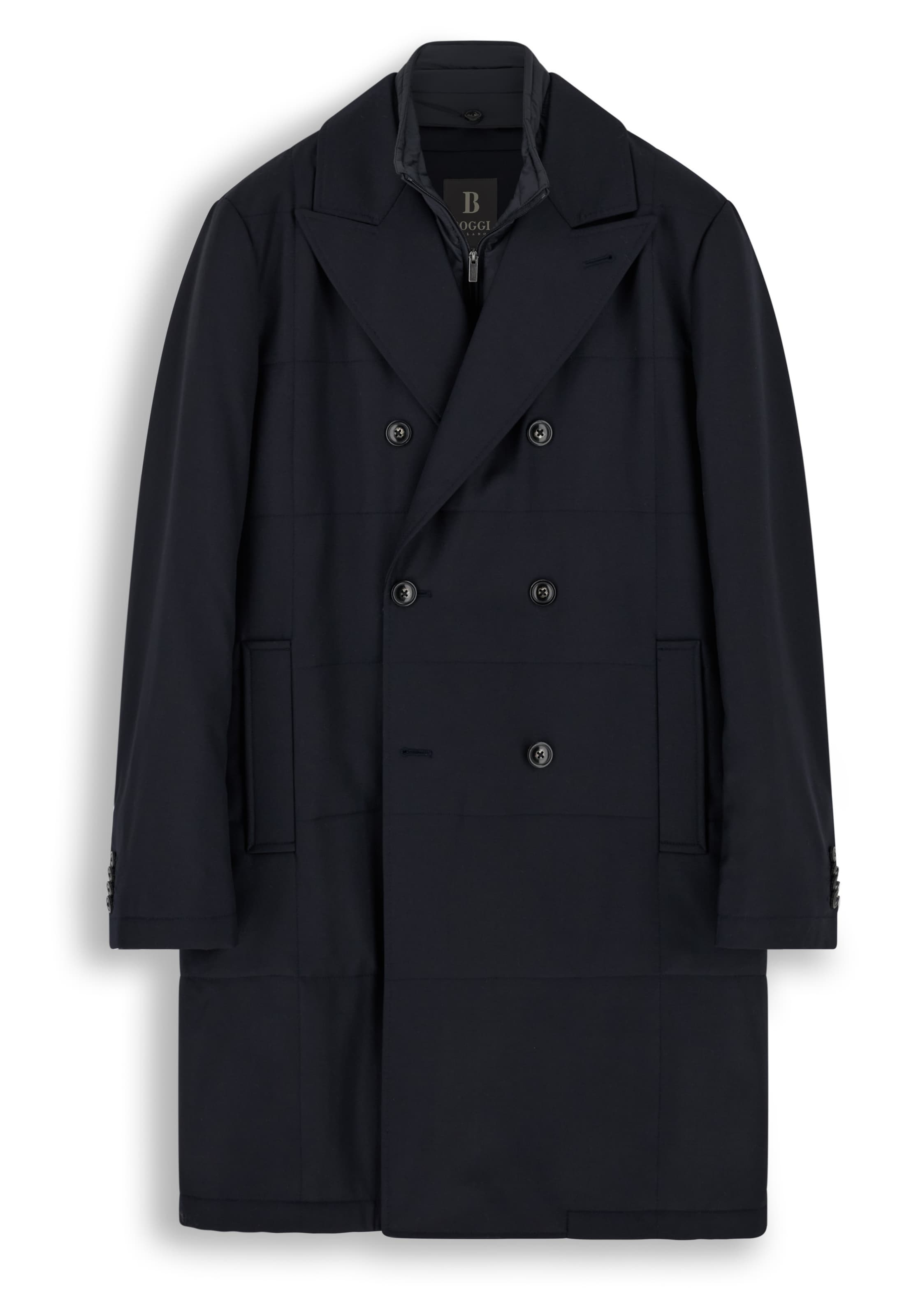 Boggi Milano Between-Seasons Coat in Blue: front