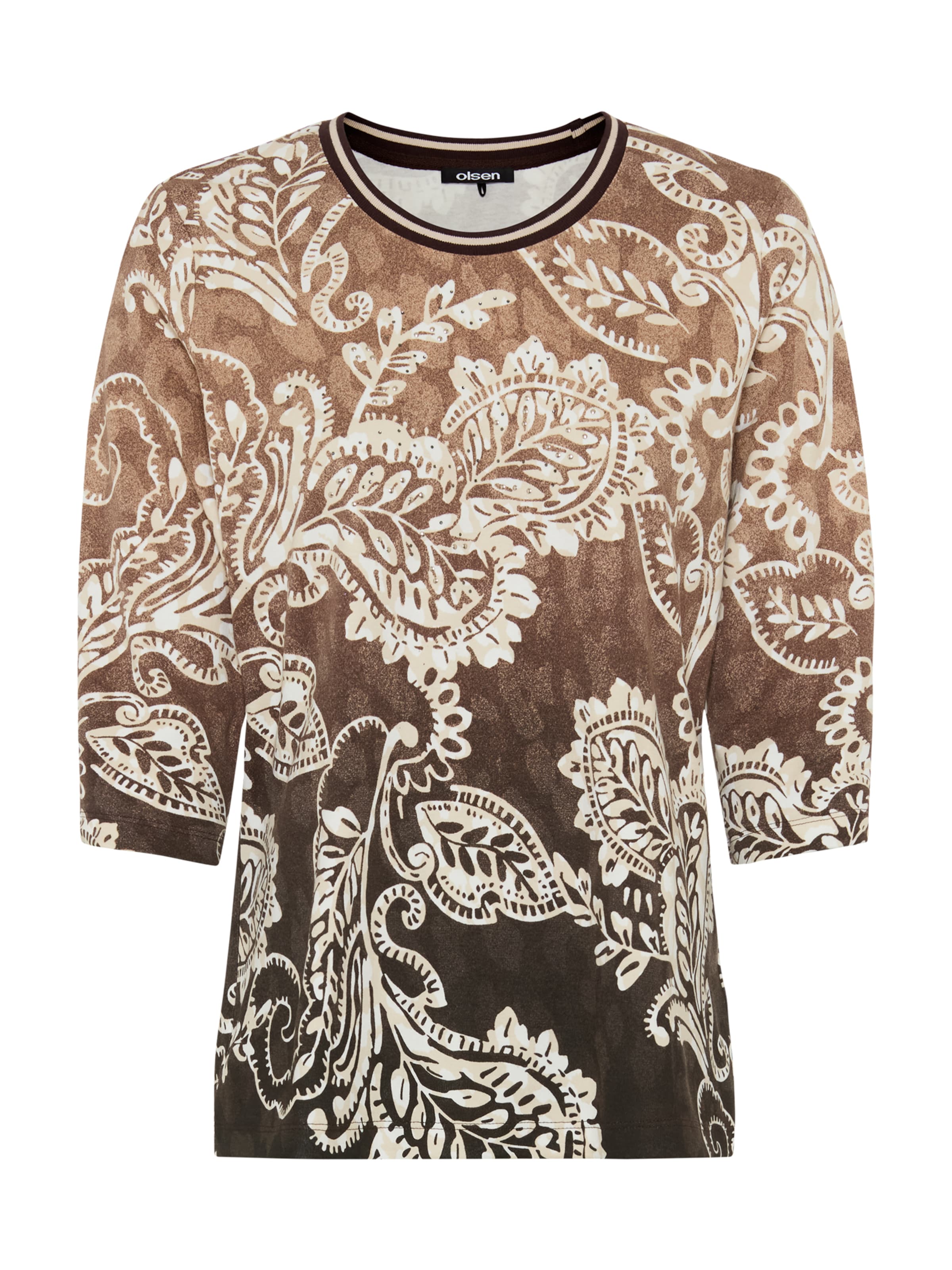 Olsen T-Shirt 'Hannah' in Braun: Vorderseite