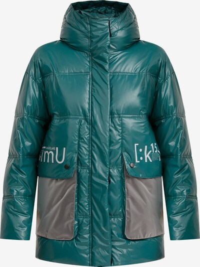 Finn Flare Steppjacke in grau / dunkelgrün, Produktansicht