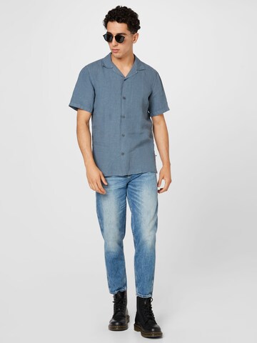 NN07 - Regular Fit Camisa 'Miyagi' em azul