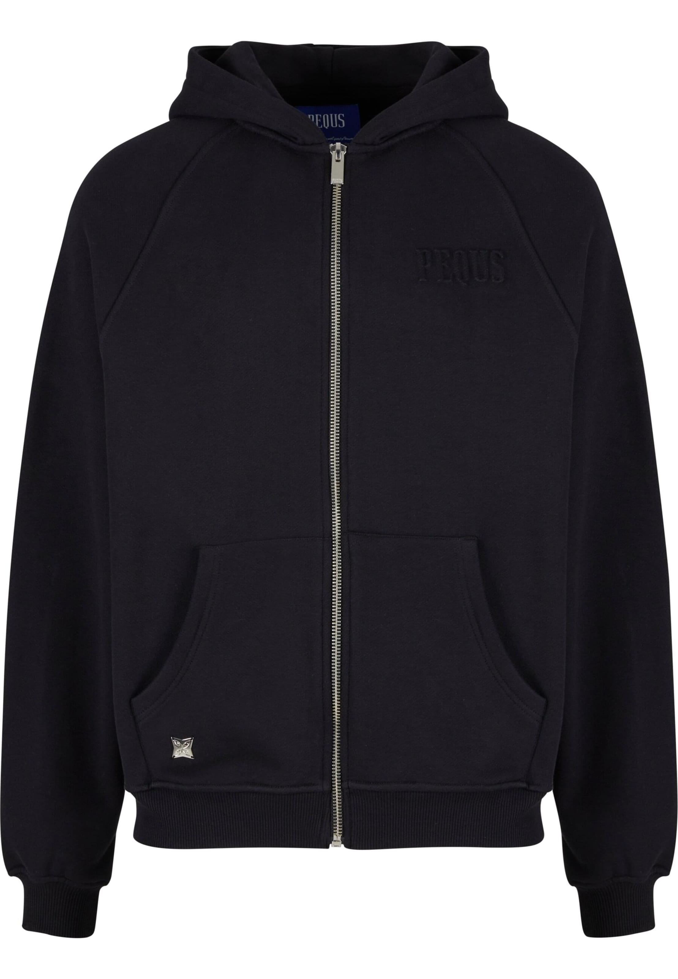 Pequs Sweatjacke in Schwarz: Vorderseite