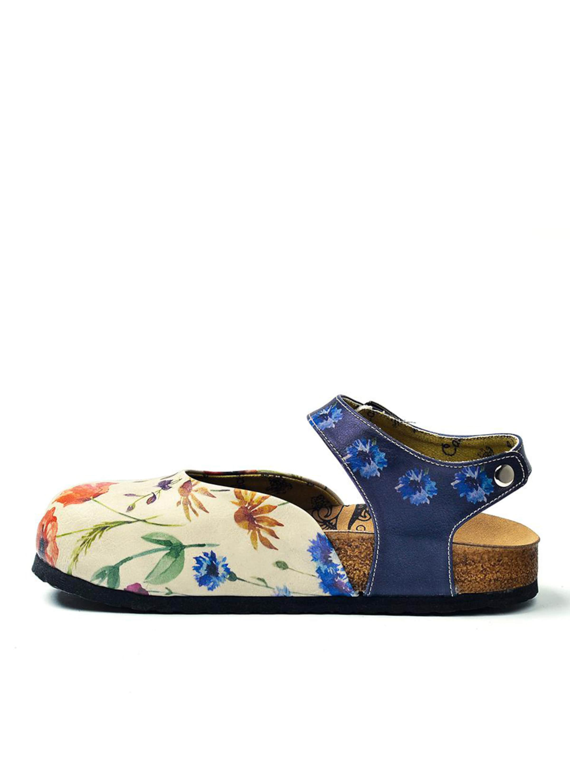 Goby Sandaler 'Women shoes Goby-Calceo sandals CEO1604 with flowers' i hvid: forside