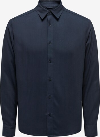 Coupe regular Chemise 'LOLLY' Only & Sons en bleu : devant