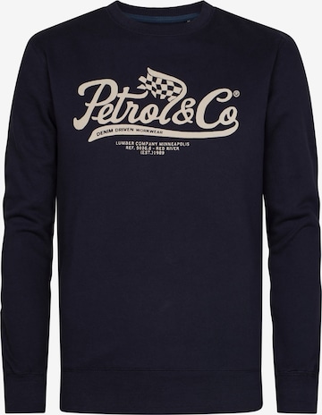 Sweat-shirt Petrol Industries en bleu : devant