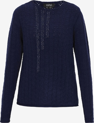 usha BLACK LABEL Trui in Blauw: voorkant
