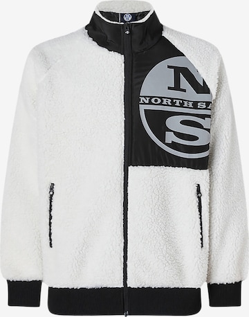 North Sails Fleece Jacket in White: front