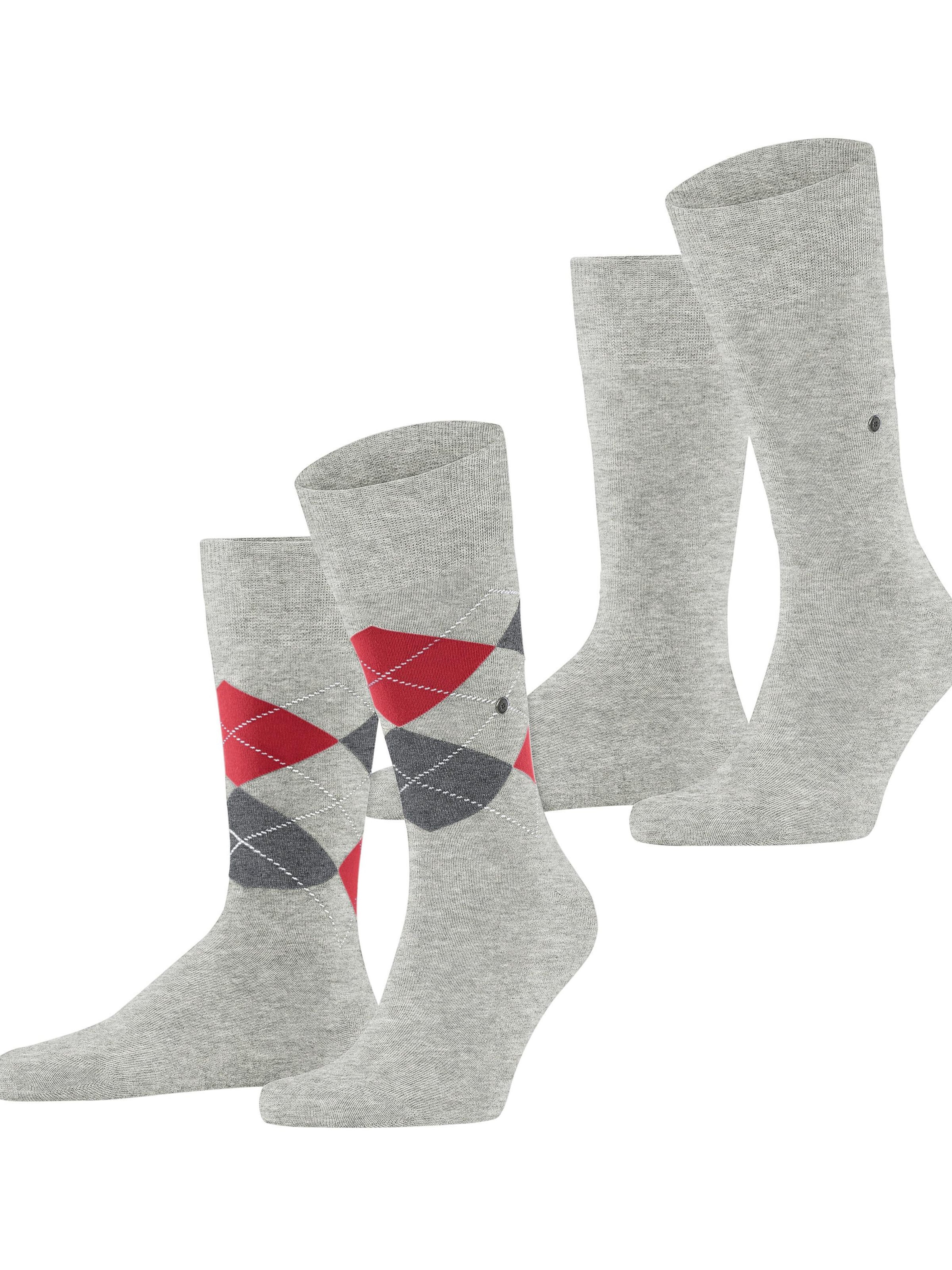 BURLINGTON Socks 'Everyday Argyle Mix 2-Pack' in Grey: front
